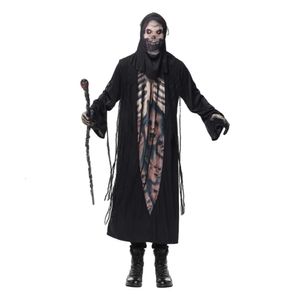 Cadılar Bayramı Kostümleri Kadın Tasarımcı Cosplay Kostüm Cadılar Bayramı Kostüm Kafatası İskelet Robe Yeni Korku Cosplay Yetişkin Erkek Hayalet Giyim