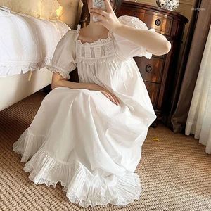 Women's Sleepwear Unikiwi Vintage Women Princess Dress Royal Style Lace Square Collar Nightgowns.Puff Sleeves Long Nightdress Nightie