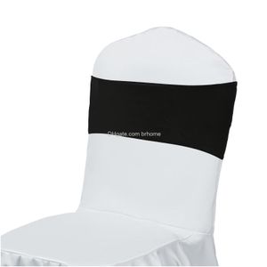 Пояса, банты для стула из спандекса, эластичные ленты с пряжкой, слайдер для свадебных украшений, черная доставка Am5Cx