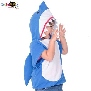 cosplay eraspooky çocuk mavi köpekbalığı kostümü bebek cadılar bayramı hoodie toddler hayvan cosplay için cosplay