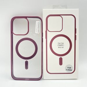 Magsafe için Manyetik Kılıflar Kablosuz Şarj Cihazı İPhone 15 14 13 12 11 Pro Maksimum Şeker Renk TPU Akrilik Mat PC Kılıfı Perakende Paketi ile Tampon Koruması