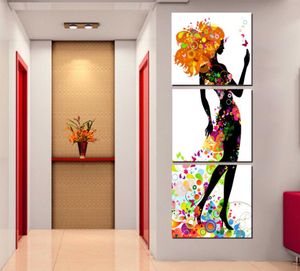 Imagem de arte de parede pintura em tela colorida feminina imagens de parede para sala de estar impressões em tela bela decoração de casa arte k3128172960