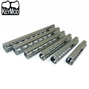 FDE Free Float Keymod Handguard in Various Sizes (7/9/10/12/13.5/15 Inch) with Monolithic Top Rail and Steel Barrel Nut