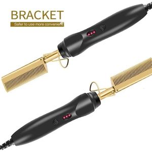 Curling Irons 2 in 1 Hair Straightener Curler Wet Dry Electric Heating Comb Flat Iron Straightening Styling Tool Home Appliances 231023