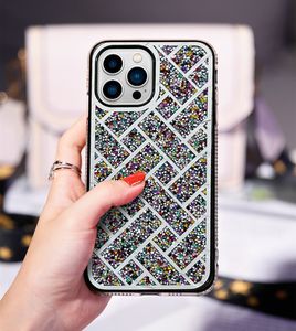 Bling elmas telefon kılıfları parıltılı rhinestone arka kapak iphone 15 için sert koruyucu 15 15pro 15 Pro max 14 13 12 11 xr xs 7 8