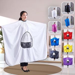 Other Hair Cares Salon Hairdressing Cape Barber With Transparent Viewing Window Waterproof Haircut Cloak Apron Shop Tool 231024