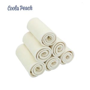 Fraldas de pano Fraldas para adultos Fraldas Coola Peach 10 PCS / 5 PCS Lote Natural Cânhamo Algodão Inserção Fralda de pano para bebê 3 camadas respiráveis laváveis forros de fraldas 231024