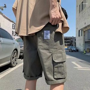 Pantaloncini da uomo Abbigliamento da lavoro da uomo Coreano Taglio ampio Stile Hong Kong Versatile Pantaloni a cinque pezzi Tendenza Celebrità di Internet Casual