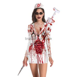 Тематический костюм, хит продаж, женское платье медсестры-зомби на Хэллоуин, платье с длинными рукавами J231024