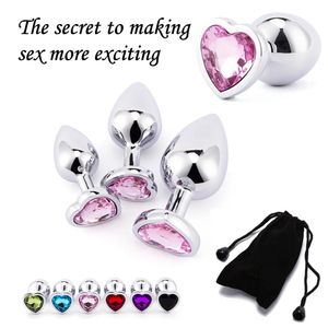 3 размера, анальная пробка, мини-сердце, гладкий металл, кристалл нержавеющей стали, анальная пробка, стимулятор, маленькие анальные секс-игрушки для мужчин, женщин, анус