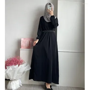 Этническая одежда, исламский халат, Femme Musulmane, мусульманское женское длинное платье с жемчугом на Ближнем Востоке, Абая, Дубай, модные турецкие халаты