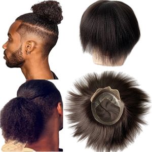 Mongolian Remy Human Hair Pieces Yaki Straight Hollywood Men Toupee 8x10 Swiss Lace Front Male Unit for White Man