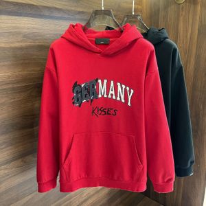 23SS Yeni Sonbahar ve Kış Fashion High Street Pamuk Sweatshirt Kazak Hoodie Nefes Alabilir Erkekler ve Kadınlar Kontrast Renk Mektup Deseni Gündelik Hoodie