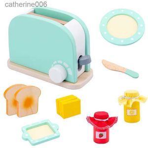 Diğer Oyuncaklar Ahşap Oyuncak Mutfak Pretend Play House Oyuncak Ahşap Simülasyon Tost Makinesi Kahve Makinesi Gıda Mikser Çocuk Erken Eğitim Hediyesi231024