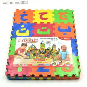 Puzzles HOT 36 Pcs Children Mini EVA Foam Arab Alphabet Letters Numbers Floor Soft Baby Mat 3D Puzzle Kids Educational ToysL231025