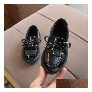 First Walkers Brand Spring Autumn Boys Girls Children Pu Leather Shoes Fringe Kid Oxford Tassel Bow Flats Size 21-36 X0703 Drop Deli Dheus