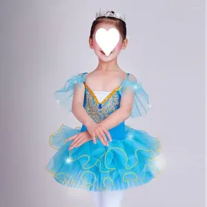 Sahne Giymek Çocuk Bale Performans Elbise Kızlar Zarif Güzel Dans Prenses Gazlı Tutu Balo Elbise Pettiskirt