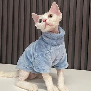 Cat Costumes Hairless Cat Sweater Winter Fashion Thickening Warm Sphynx Clothes Home Comfortable Winter Dog Clothes for Small Dogs 231025