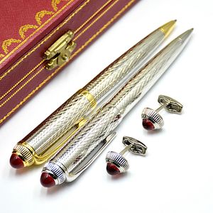 Роскошный рождественский подарок - высококачественная металлическая шариковая ручка AAA серии R Ca с драгоценными камнями, шариковые ручки для офиса с лучшим дизайном, с запонками и коробочной упаковкой