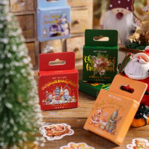 Yapışkan Çıkartmalar 1 Lot = 18 Paket Retro Noel Arifesi Serisi Mini Günlük Çıkartma Malzeme Kağıt Scrapbooking Dekorasyon Toptan 231025