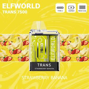 Elf World Vapes Bar Прозрачный корпус Trans 5000 6000 7500 8000 Puffs Одноразовый вейп