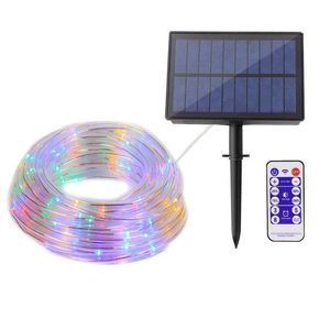 Solar Rope Tube Light Strings 10M 20M 30M Outdoor String Lights Ip65 Waterproof Garden Holiday Weddings Christmas Garland Fence Par