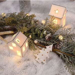 Рождественские украшения Nordic Ins Керамический мини-кулон «Снежный дом» Подарок Маленькое украшение 231025