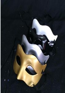 Express Venedik Parti Maskesi Roman Gladyatör Cadılar Bayramı Parti Maskeleri Mardi Gras Masquerade Mask Renk Altın Gümüş Siyah Black Whit8776765