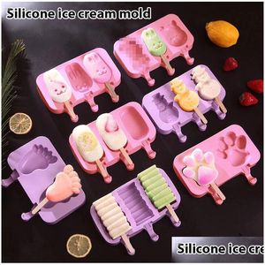 Инструменты для мороженого Sile Инструменты для форм для мороженого в форме животных Jelly Hine Diy Инструмент для пищевых добавок Палочка для мороженого для летней доставки Dh0J5