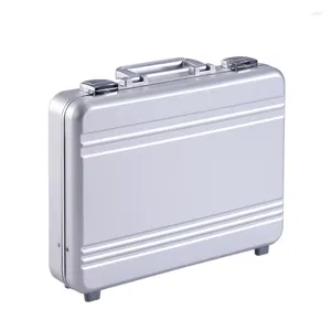 Портфели HHPQJ, алюминиевый 14-дюймовый деловой портфель для ноутбука, чехлы для инструментов для денег, серебристый, черный