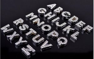 500 PARÇA LOT 8MM10MM AZ RHINESTONE MEKTUP MEKTUPLARI DIY PET ADI DİY Köpek Kedi Pet Yaka Slayt Cazibesi Letters5786827