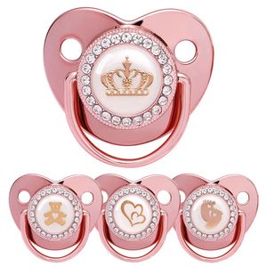 Soothers Teethers Baby Pacifier Rose Gold Bling Teether BPA Free born Silicone Soother Nipple Dummy Shower Gifts 231025
