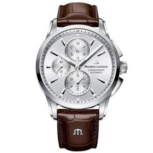 Kol saatleri Maurice Lacroix izle Ben Tao Serisi Threeeye Chronograph Moda Kırış Üstü Lüks Deri Erkek Relogios Maskulinos 231025