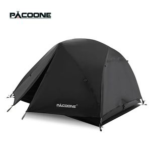 Tents and Shelters PACOONE Ultralight 20D Nylon Camping Tent Portable Backpacking Cycling Tent Waterproof Outdoor Hiking Travel Tent Beach Tent 231024