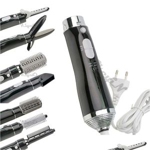 Hair Dryers Wholesale-7 In 1 Professional Dryer Blow Mini Hairdryer With Comb Nozzles Attachments Blower For El Home Use Drop Delivery Dhgbi