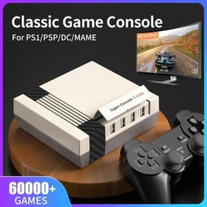 Game Controllers Joysticks KINHANK Super Console X Cube Retro Video Game Console Support 60000 Games for PS1/PSP/DC/MAME/Arcade HD Output Gift for Kid 231025