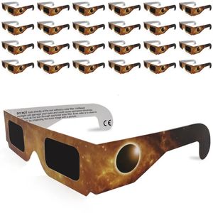 Pack of 25 CE Certified Solar Eclipse Viewing Glasses - Safe Sun Shades for Direct Sunlight Observation