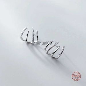 Stud LKO Real 925 Sterling Silver Luxury Creative Crystal Claw Shape Earrings For Women Fashion Jewellery Hook Girls Ear Studs YQ231026