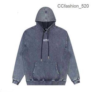 Kith Hoodie Giysileri Hoodies Kith örgü işlemeli ağır taş cilalı batik yıkanmış kar tanesi kapüşon kazak erkek ve kadın kapüşonlu A3fq