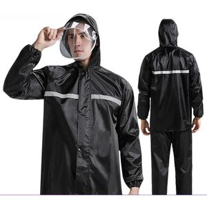 Rain Wear Suit Waterproof Jacket Breathable Coat Pants Adult Men with Reflective Strip Raincoat for Travel Fishing Hiking 231025
