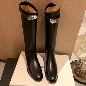 Boots Mid Calf Womens High Slip On Trendy Winter With Charms Woman Shoes Spring Autumn Daily Riding Equestrian 231026