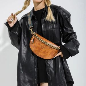 Waist Bags Fashion Women Bag Chain Fanny Pack Designer Crossbody Chest Belt Leather Luxury Ladies Shoulder