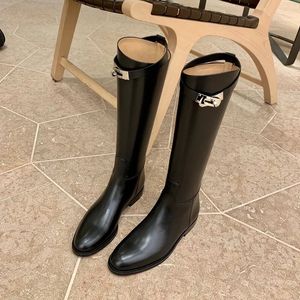 Boots Thigh High Brown Women Vintage Leather Square Heel Knee Height Buckle Boot Keep Warm Round Toe Shoes British Style 231026