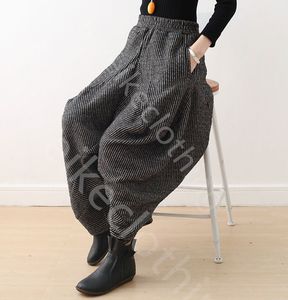 Inverno design original calças oversize unissex usar lã quente malha arte-clássico bloomers grosso baggy plus size calças de perna larga