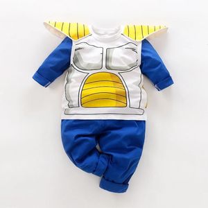 Rompers doğdu ejderha dbz cosplay anime romper erkek bebek kıyafetleri çocuklar pamuk tulum bebekleri tulumlar çocuklar bodysuit çocuklar onsies 1-4y 231025