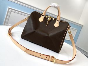 5A Cosmetic Bags M41112 30cm Speedy30 Bandouliere Momogran Azur Ebene Canvas Bag Discount Designer Purses For Women With Box Fendave