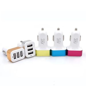 3 USB-адаптера автомобильного зарядного устройства 2.1A, металлическое автомобильное зарядное устройство для телефона, USB-разъем, автомобильные зарядные устройства для Samsung iPhone LG Xiaomi Android
