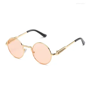 Солнцезащитные очки в стиле ретро, круглые, в стиле панк, солнцезащитные очки для машинного вождения, мужские и женские