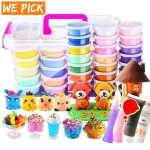Clay Dough Modeling 122436 Colors DIY Fluffy Slime Soft Clay Air Dry Playdough Set Toys For Children Polymer Light Clay Plasticine With Tools Kid 231026