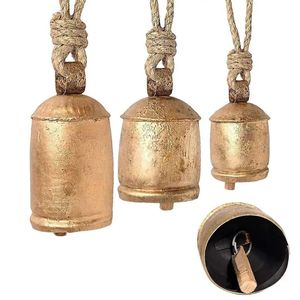 Christmas Decorations 3pcs Vintage Cow Bell Home Decor Harmony Brass Bells Pendant For Tree Decoration Hanging Ornaments 231026